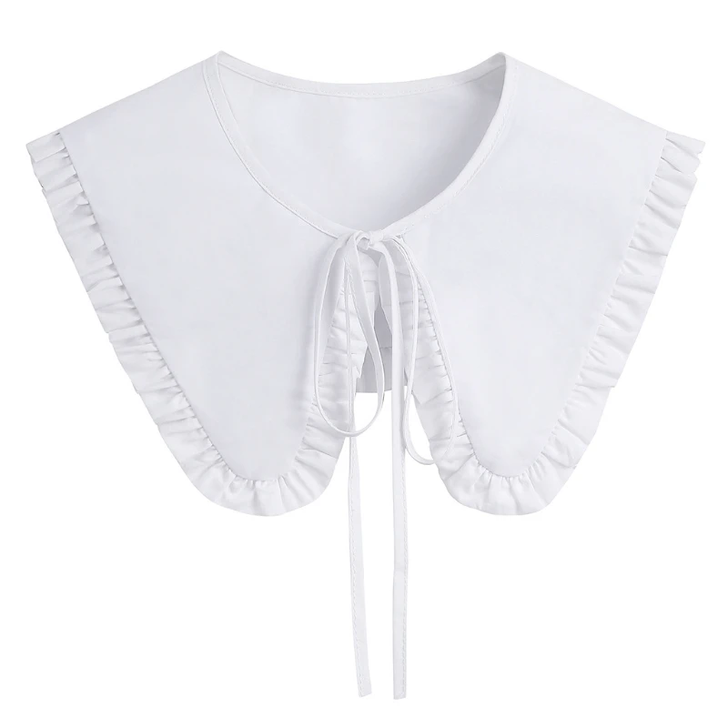 

Women Girls Pleated Lace Brim Collar Casual Romantic False Collar