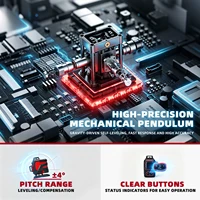 YEVOLT YVGLL4XS16 16 lignes 4 planches outils de niveau Laser vert 4D avec puissance 3Ah/5.2Ah Machine auto-nivelante horizontale et verticale 6