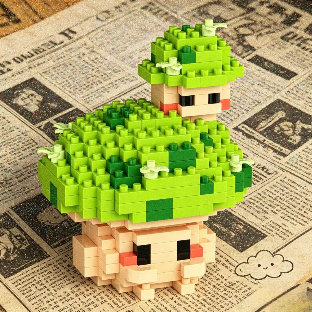 305pcs 버섯 3D 퍼즐 빌딩 블록 장난감, DIY 크리 에이 티브 분재 장식품 홈 장식, 크리스마스 할로윈 생일 선물