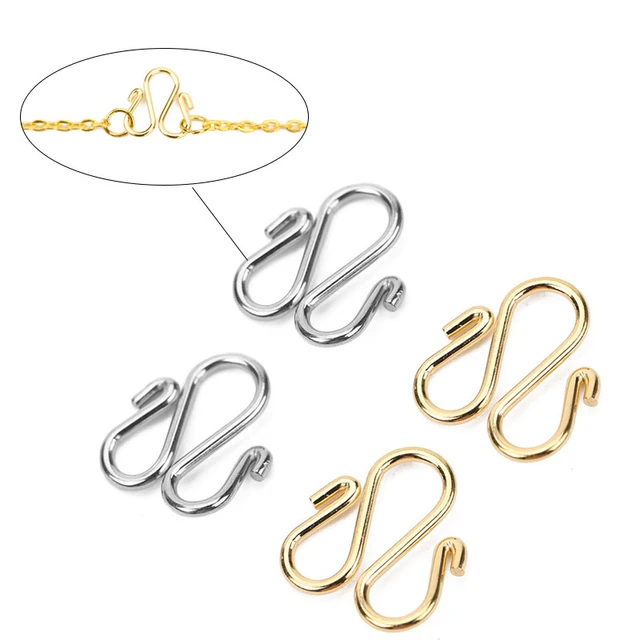 20Pcs Stainless Steel Golden Color S Shape Clasps S-Hook Clasps Connectors  DIY Necklace Hooks Connectors Bracelets Jewelry Making Finding