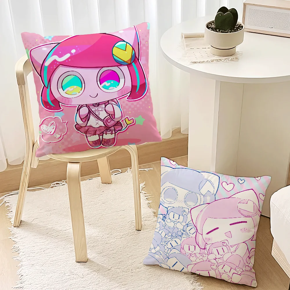 Kawaii Music-Themed Decorative Pillow Case