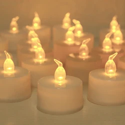 Flameless Flickering LED Tea Light Candles - Battery - Powered Home Decor (E 24PC NO Remote)