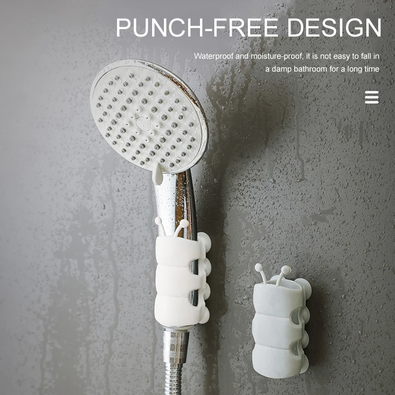 Shower Head Bracket Organizer for Bathroom Organization 2 Colors Wall Hanger 1 Piece Suction Cup Self-adhesive Hooks Hand-held