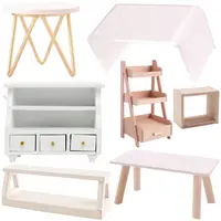 1:12 Scale Dollhouse Miniatures Furniture Teatable Wood Stool Flower Rack Dolls Accessories Photography Props Scenery Model Toy 1
