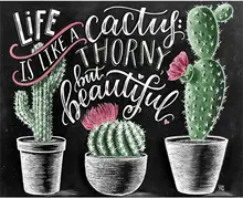 5D Diamond Painting Kits for Adults - Full Drill Round Rhinestone Painting Home Wall Decor (Cactus 12x16inch)