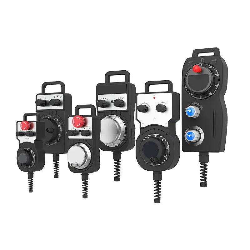 ระบบควบคุมการเคลื่อนที่แบบมือถือสำหรับเครื่องมือควบคุม CNC, เครื่องกำเนิดพัลส์แบบแมนนวล, ตัวเข้ารหัส, ล้อเลื่อนอิเล็กทรอนิกส์พร้อมปุ่มหยุดฉุกเฉิน 1