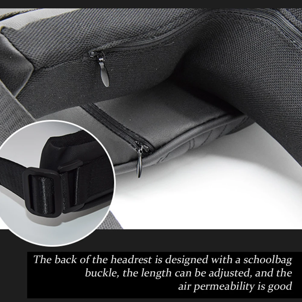 PU Leather Car Headrest Memory Foam Car Rest Neck Pillow Back Cushion Auto Seat Neck Rest Waist Supports Set Car Lumbar Pillows