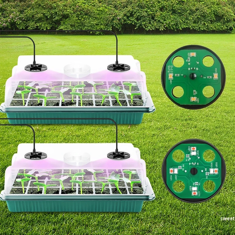 LED Lamp Beads for Seedling Cultivation hydroponic germination tray 4/8Light Plant Growth Assistance Enhancement Lamp Seed Starter Tray Accessories