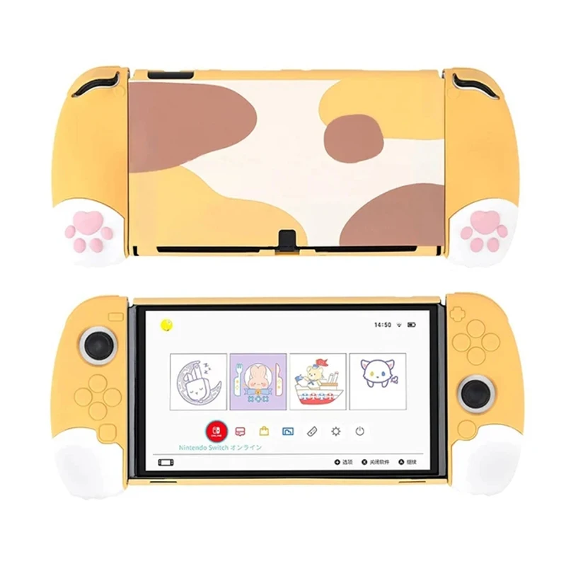 

Protective Case For Nintendo Switch /Switch OLED Console & Joy Cons Cute Cat's Paw Protection Shell Soft Rubber Creative Cover