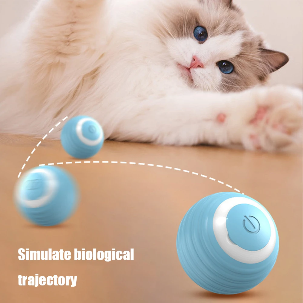 

Interactive Cat Toy with LED Lights Automatic Moving Bouncing Rolling Ball Rechargeable Smart Cat Toy Ball for Indoor Cats