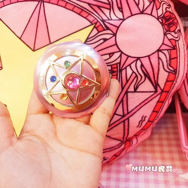 Japanischer Anime Sailor Moon Klappspiegel Tsukino Usagi Magic Stick Crystal Star Case Kosmetik Kompakter Reise-Klappspiegel – Detail 4