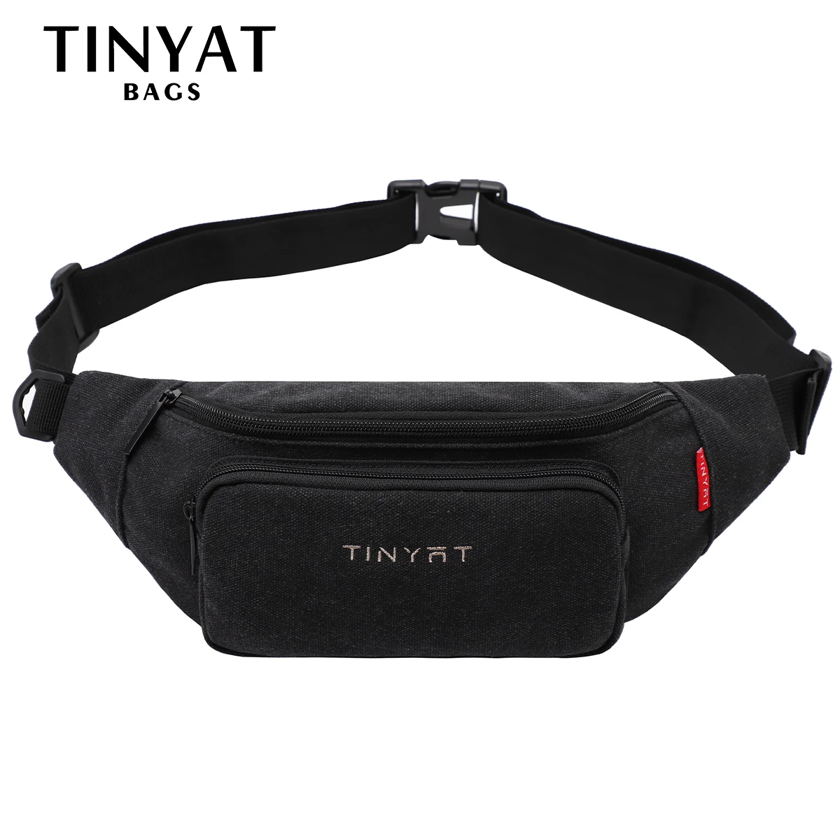 

TINYAT Men's Waist Pack Bag Casual Man Canvas Shoulder Fanny Packs Women Belt Bag Pouch For Money Phone Banana Bum Hip Bag