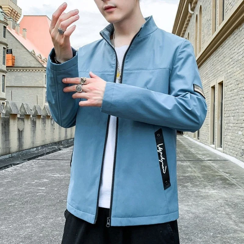 Autumn Winter Solid Color Fashion Long Sleeve Jacket Man High Street Casual Loose Pocket Zipper Cardigan Plus Velvet Warm Coat