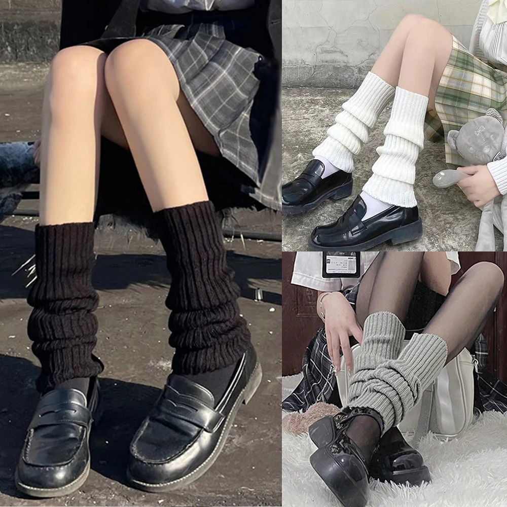 

New Girl Leg Warmer Knit Socks Wool Ball Knitted Foot Cover Cosplay Women Autumn Winter Japanese Lolita Sweet Heap Heap Socks