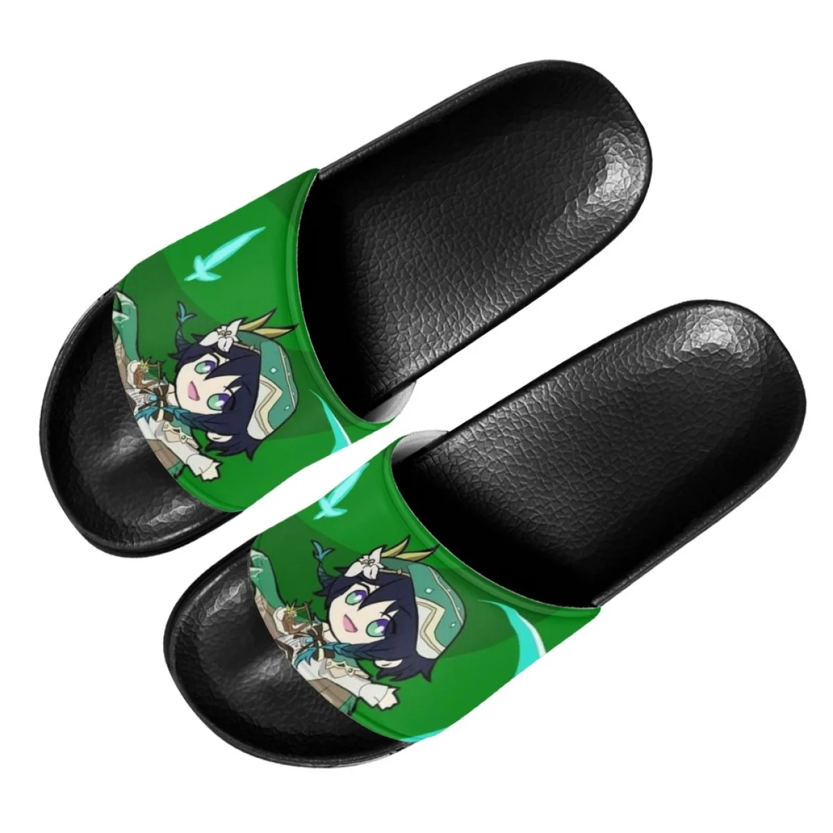 Summer Anime 3D Genshin Impact Slippers Bathroom Soft Sole Non-Slip Flip Flops Beach Slides cartoon Sandals Flats Outdoor New