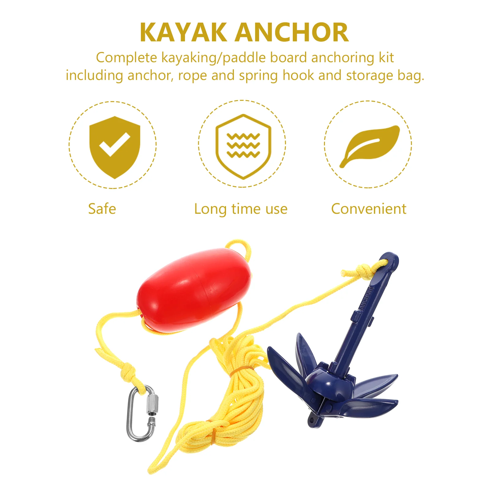 Kayak Anchor Metal Aluminum Alloy Canoe Fishing Kit Winch Boat