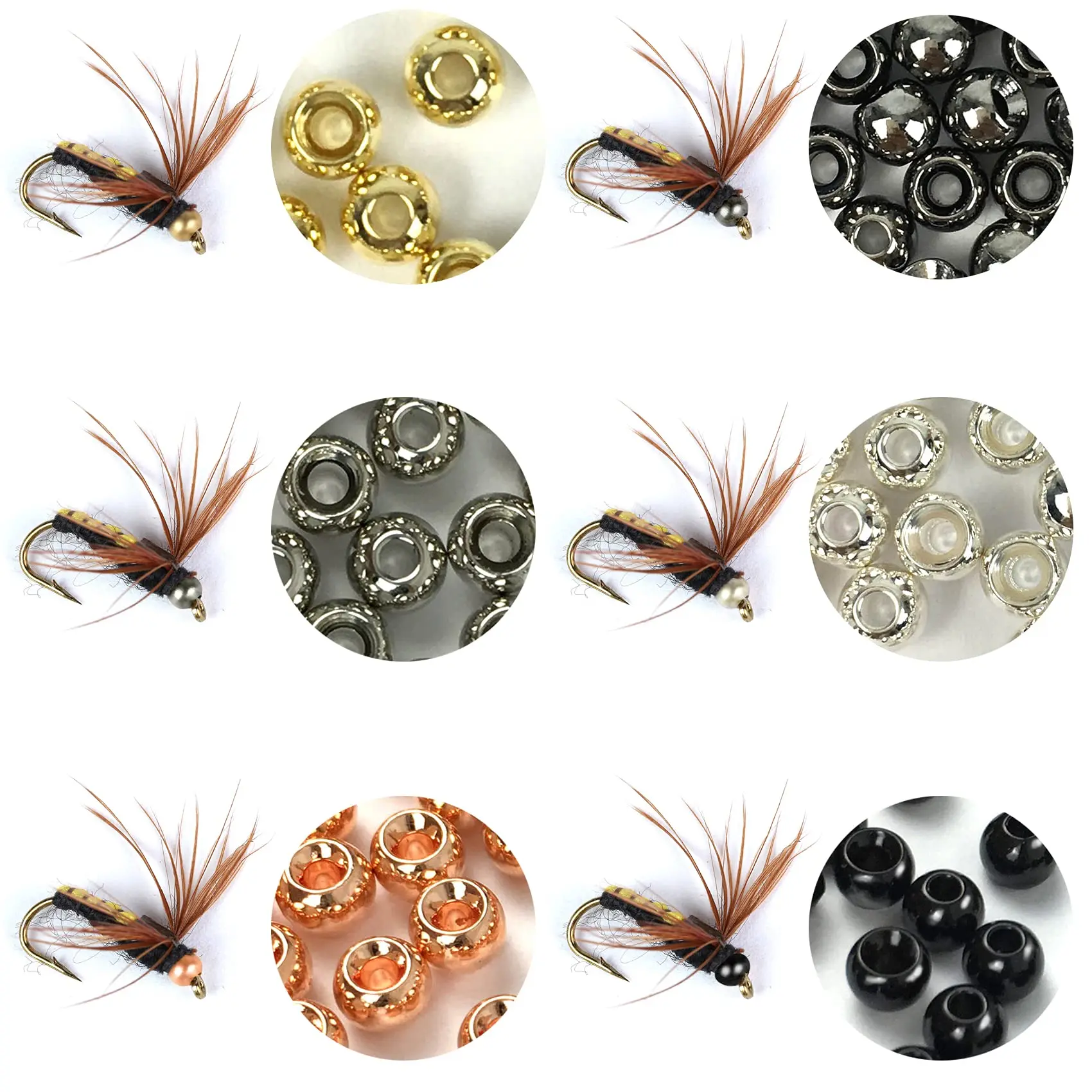 100 Perline In Ottone Per Legare Mosche Da Pesca - Diametro 3,7 Mm, Per Ami Misura 8-10, Pesi Per Mosche, Ideali Per Pesca In Acqua Dolce E Salata, Colore Oro - 2