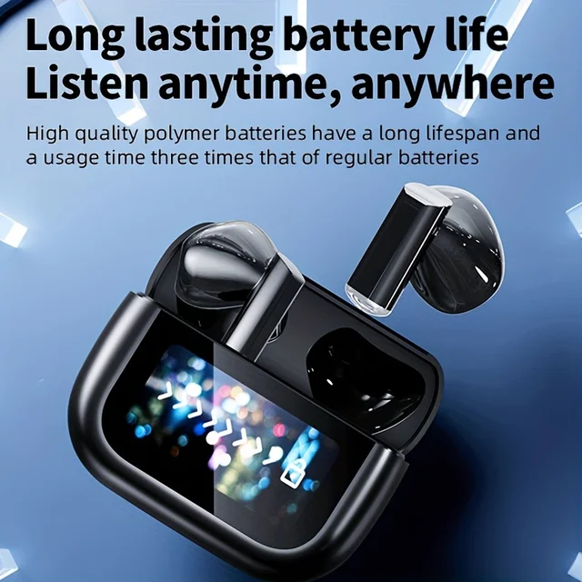 True Wireless Earbuds with Charging Case Wireless Earphones with Touch Screen HiFi Sound Quality Long Battery Life 5