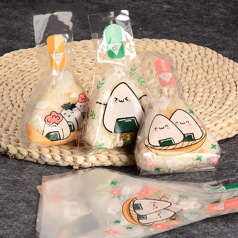 

50 Pcs Microwave Safe Triangle Onigiri Mould Japanese Rice Ball Packaging Bag Seaweed Sushi Diy Bag Bento Accessories