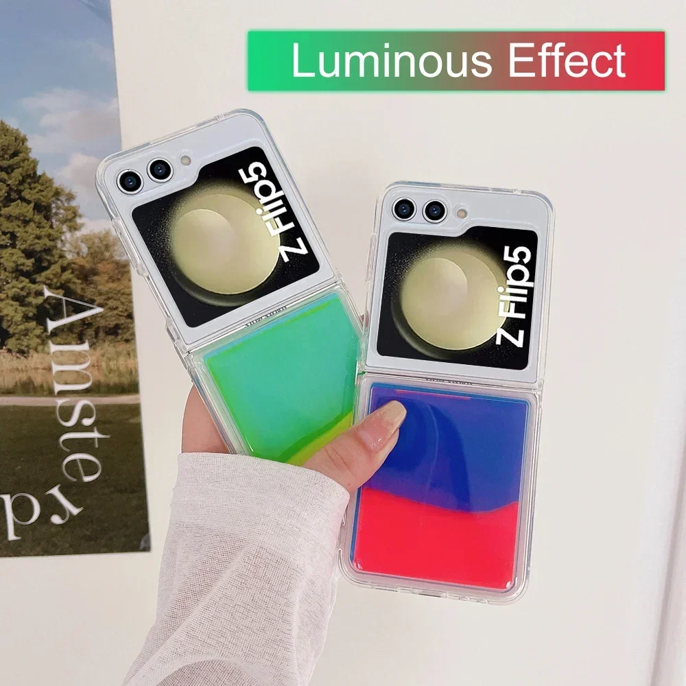 Quicksand Love Heart Glitter Fluorescence Luminous Case