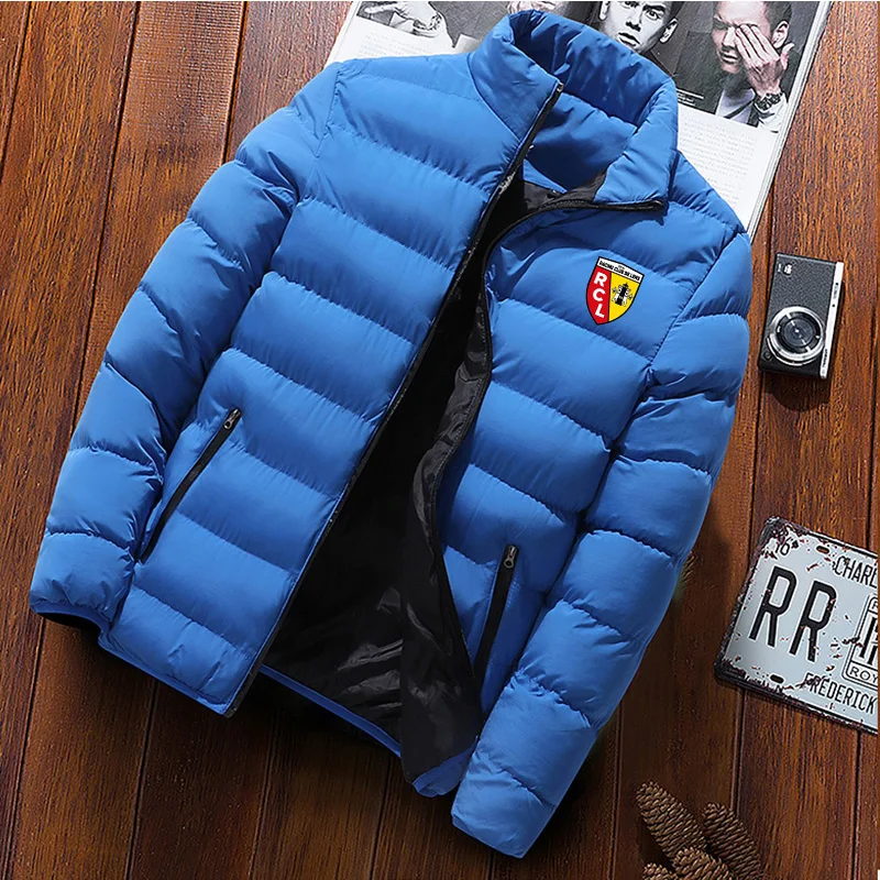 

Euro Club Rc Lens Men's New Autumn AndWinter Fashionable Printing Cotton-Padded ColorBlock Zipper Slim Design Jacket Coat