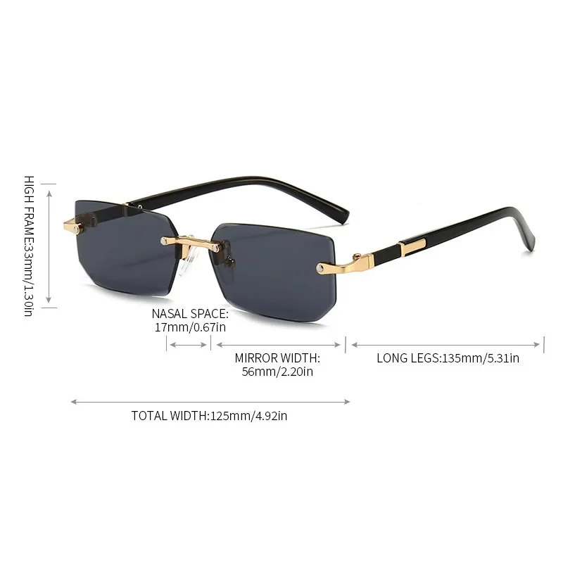 High Definition Rimless Square Frame Blue Light Blocking Eyewear