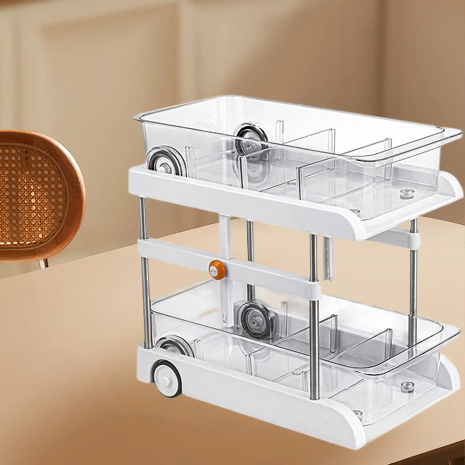 Bathroom Under Cabinet Organizer Shelf with Dividers Multifunctional for Office Removable Drawer Height Adjustable 20.5-41cm