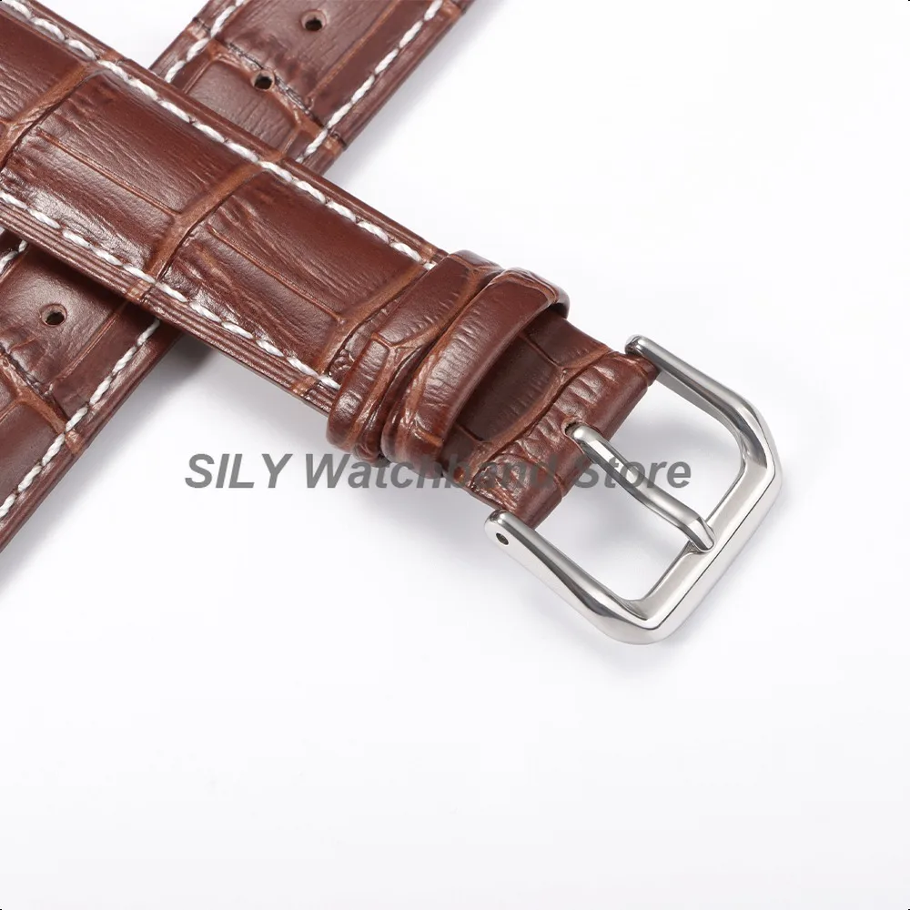  10/12/13/14/15/16/17/18/19/20/21/22/23/24 mm Echtlederarmband Uhrenarmband für Seiko Business Armband Schwarz Braun Armband – Detail 3