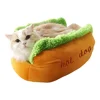 Winter Hot Dog Pet Bed - 3D Hot Dog Bun Style Cat and Dog House, with Removable Pillow and Orthopedic Memory Foam 6