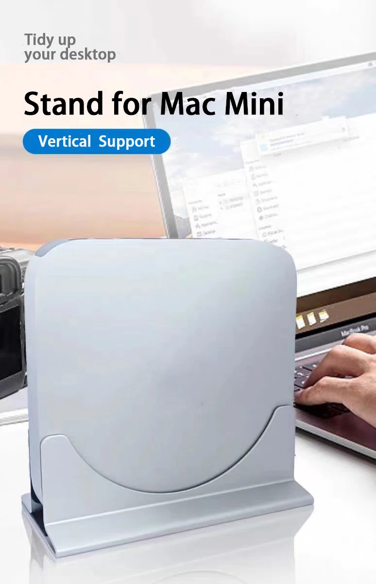 Suporte de Material de Alumínio Ajustável para Mac Mini Ajustável de 10 a 52 mm Suporta Mini pc e Todos os Laptops - Imagem 4