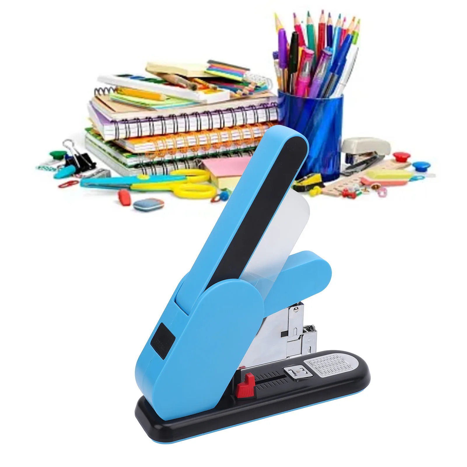 Heavy Duty Stapler 190 Sheet Capacity Adjustable Feed Depth Easy Staple Removal Effortless Stapler