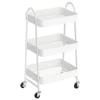 SONGMICS 3-Tier Rolling Cart, Metal Storage Cart, Kitchen Storage Trolley with 2 Brakes and Handles, Utility Cart, Easy Assembly 1