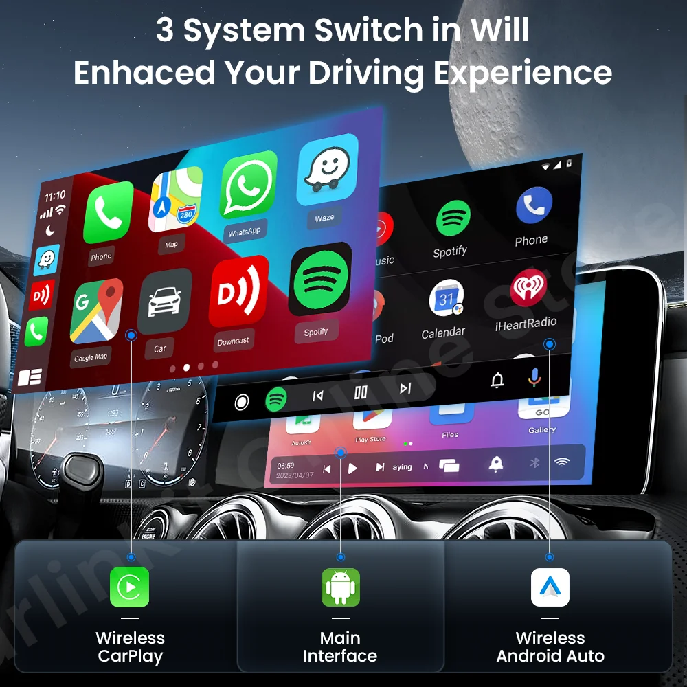 2025 CarlinKit ȵ̵ 10 Tv ڽ Ʈ CarPlay ȵ̵ ڵ   ڵ ̵ ÷̾ Netfilx Youtube IPTV Spotify