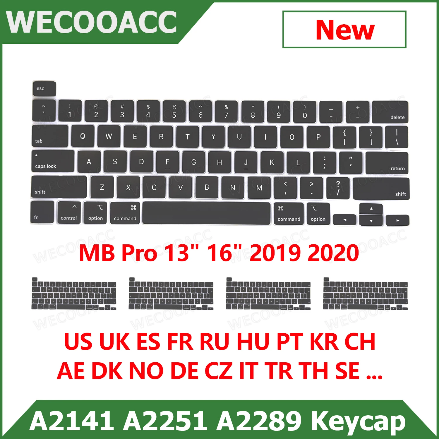 A2141 A2289 A2251 Keyboard Keys Keycaps For Macbook Pro Retina 13" 15" 16" Keycap US UK Russian Spain French Years keyboard keycap laptop keyboard