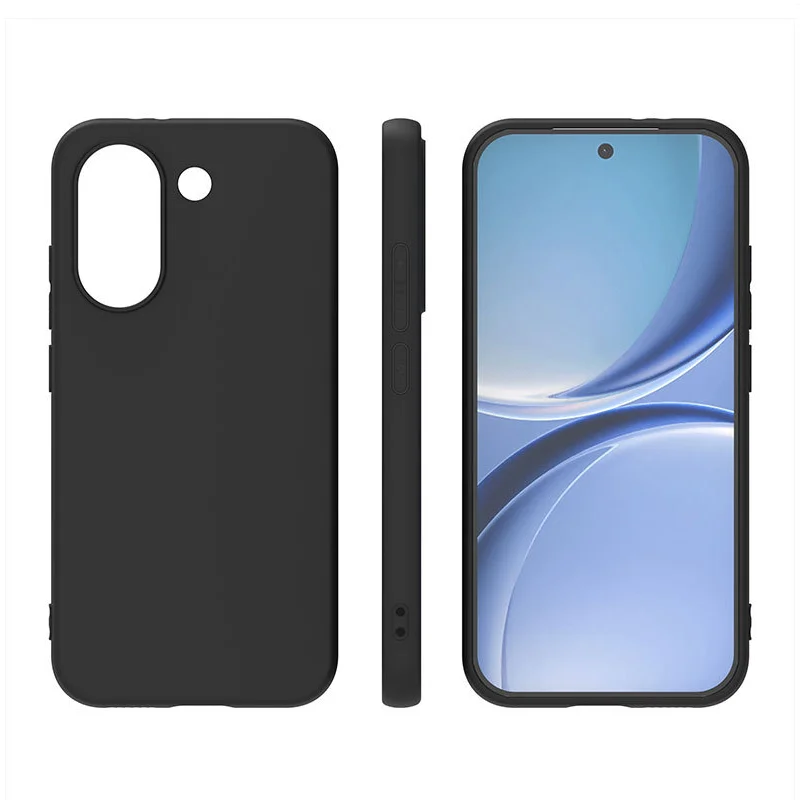 Slim Black Matte Silicone TPU Soft Case - Enhanced Protective Back Cover