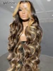 30 40 Inch 4/27 Highlight Body Wave 13x4 Human Hair Lace Frontal Wigs 250 Density Colored Ombre 13x6 HD Lace Front Wig For Women 1