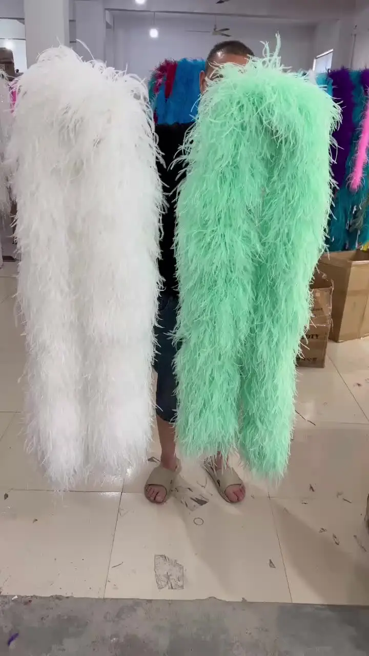 Boa En Plumes D’autruche – 2 Mètres – 6 Plis – Blanc – Déco Fête Et Mariage