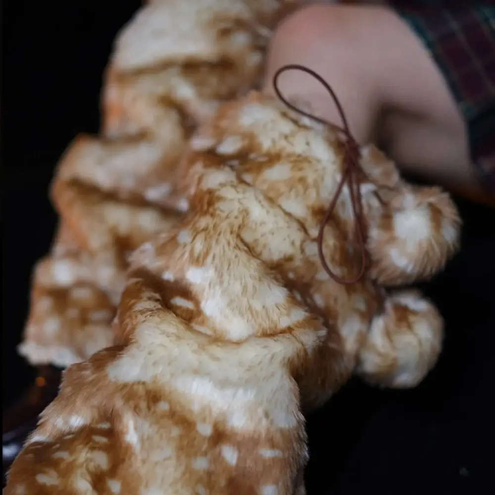 Faux Fur Lace Winter Hat Leg Warmers Thicken Reindeer Furry Boots Socks Cover Cosplay Costume Performance Costume