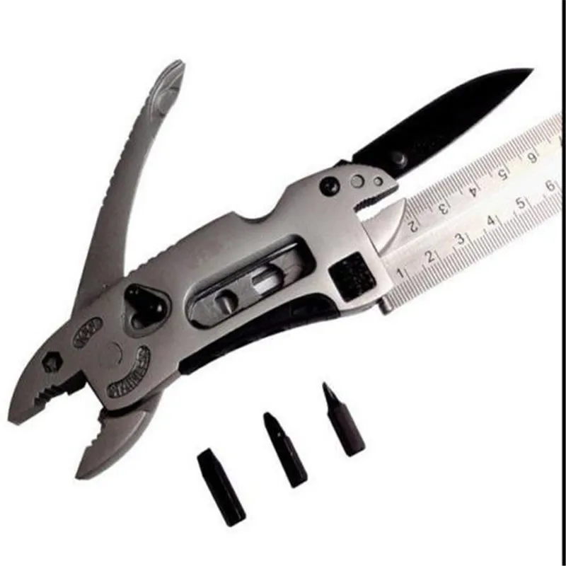 Fold Multi Tool Knife Repair Adjust Gear Outdoor Survive Camp Screwdriver Wrench Jaw Plier Multipurpose Multifunction Spanner