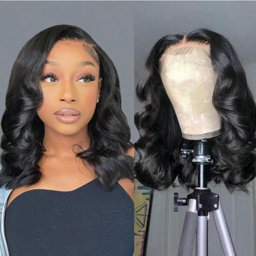 16 Inch 13x4 Body Wave HD Transparent Lace Front Human Hair Wig Brazilian Pre Plucked Closure Lace Wig for Women 1