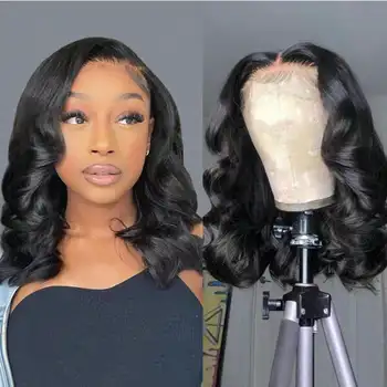 16 Inch 13x4 Body Wave HD Transparent Lace Front Human Hair Wig Brazilian Pre Plucked Closure Lace Wig for Women 1