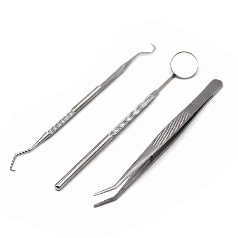 3pcs Dental Instrument Dentist Kit Tooth Cleaning Tools Mouth Mirror