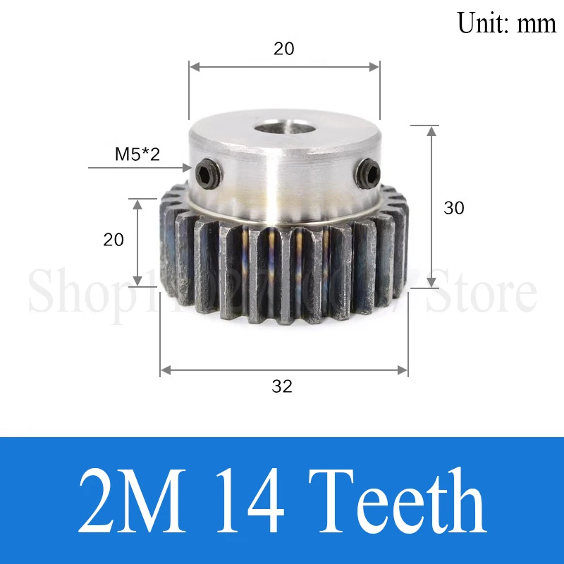 Motor Gear 1PC 2M 12T-24T Spur Gear Carbon Steel Pinion