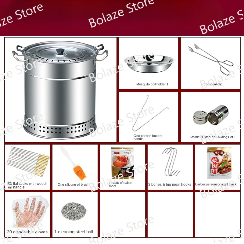 

Household Small Charcoal Outdoor Portable Barbecue Rack, Indoor Carbon Barbecue Stove, Hanging Oven