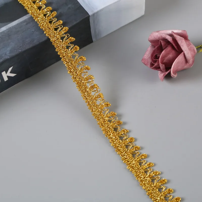 2 Yards Gold Silver Lace Wedding Curtain Decoration Gold Lace Laces for Clothes Sewing Lingerie Trimmings Prom Dresses Trim