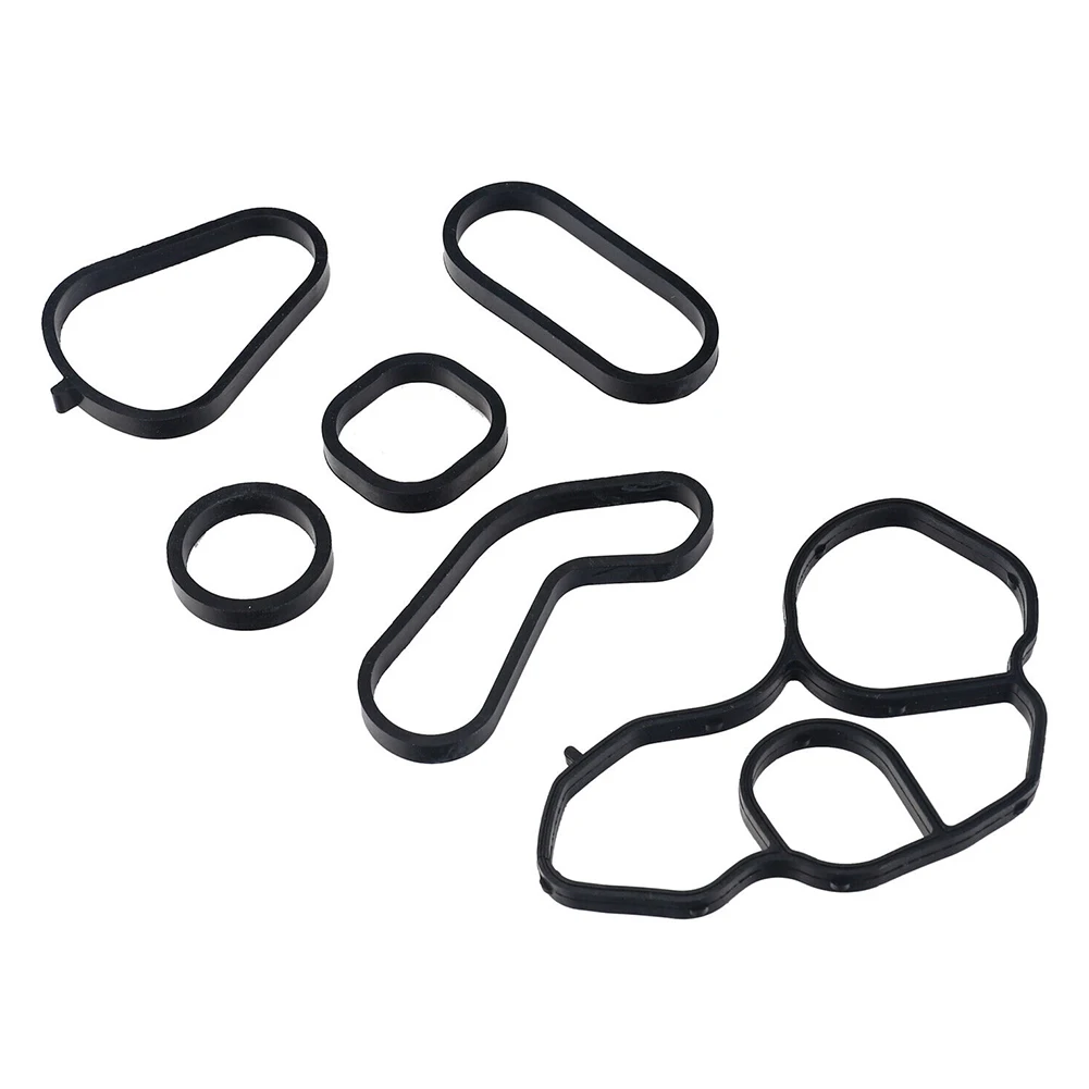 High Quality COOLER GASKET SEAL 6pcs/set Automotives Cooler Housing Oil Filter Rubber Car Exterior Accessories