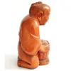 RS436, Collectible 20 Years Old 2" Hand Carved Japanese Boxwood Netsuke, Elder Man Figurine, People Sculpture, Small Ornaments 5