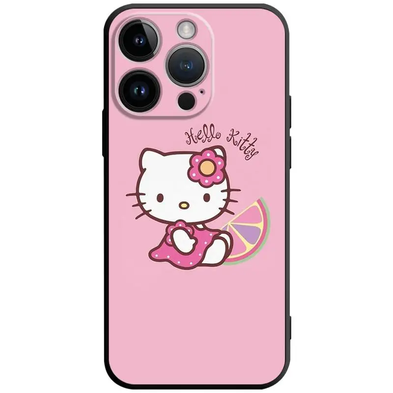Funda de teléfono para iPhone 11, 14, 12, 13 Pro Max, 7, 8, XR, X, XS, 6, 6S Plus, MINI Capa de silicona, Hello Kitty, Color rosa, estilo