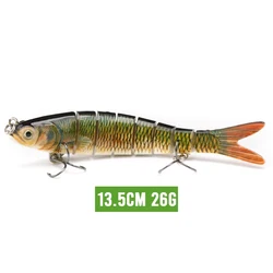 Premium Sinking Wobblers - Jointed Swimbait with 8 - Segment Design (135mm 26g D5)
