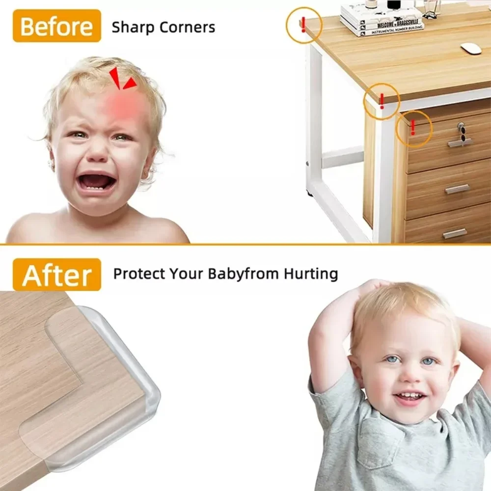 Baby Safety Silicone Protector Table Corner Edge Protection Cover Transparent Anti Collision Soft Guard Home Tool 4/8/10/12Pcs